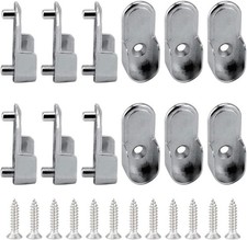 12 Pcs Oval Closet Rod End Support Metal Wardrobe Rod Brackets Zinc Alloy Closet