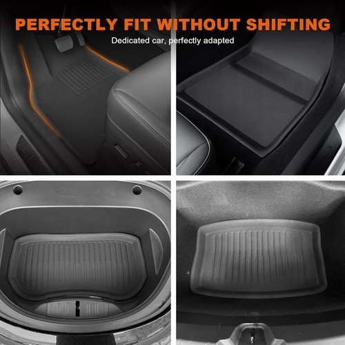 6Pcs Floor Mats For Tesla Model 3 2025 3D All Weather Interior Liner XPE not TPE - Picture 4 of 7