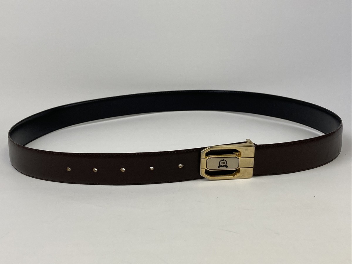 VTG Christian Dior Size 42 Dress Belt Reversible Brown Black  display picture 2