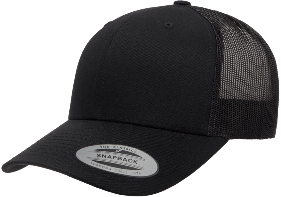 Yp Classics Retro Trucker Hat 6606 Blank Cap Snapback Hat Yupoong 6-Panel - Image 2 of 4
