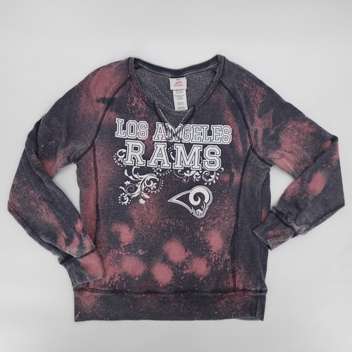 Los Angeles Rams Sweater Teens Large Grey Tie Dye V-Neck Cut NFL Football