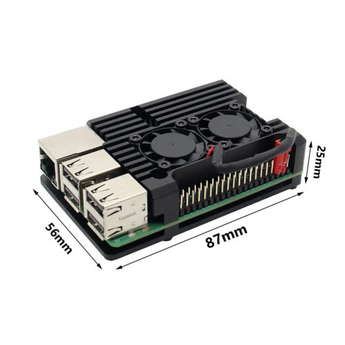 For Raspberry Pi 3 Model B B+ Aluminum Case Shell with Dual Cooling Fan - Picture 12 of 12