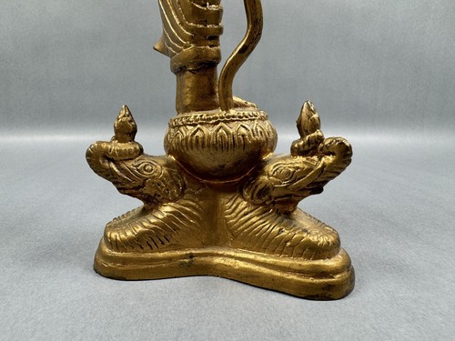 VINTAGE THAI PATINATED Metal CHIANG RUNG STYLE STANDING BUDDHA STATUE - Picture 12 of 13