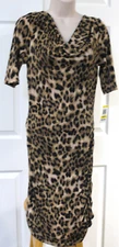 NEW I.N.C International Concepts Cheetah Leopard Dress lined stretch size M