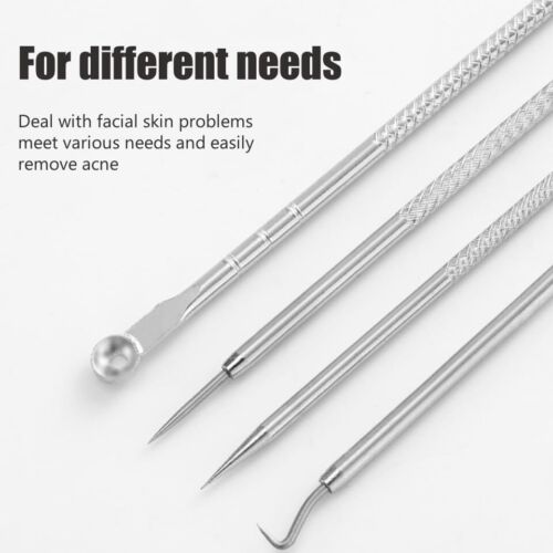 6PCS Blackhead Remover Extractor Pimple Popper Tool Kit Stainless Steel Facial - Picture 2 of 24