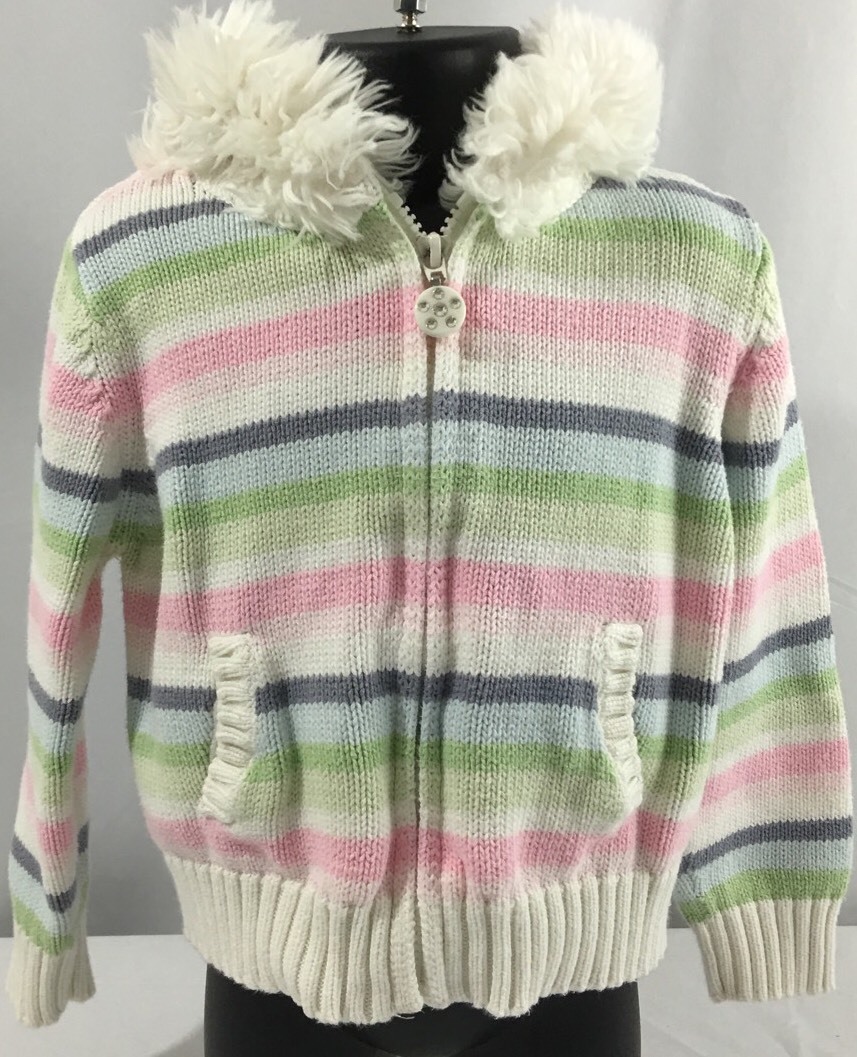 Gymboree Little Girl Sz 4 Sweater Snow Princess Hooded Front Zip ...