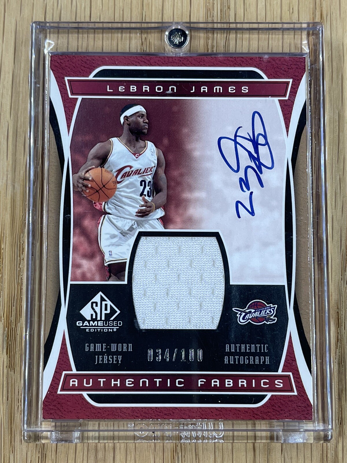 RARE 2004-2005 Lebron James UD SP Game Used Authentic Fabrics 34 