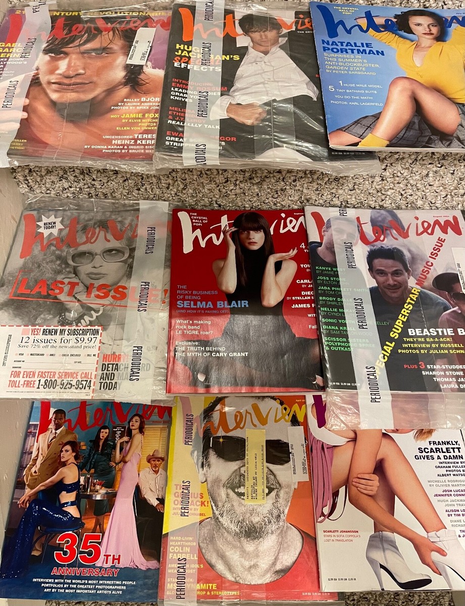Interview Magazine Back Issues April 2001-November 2004 You