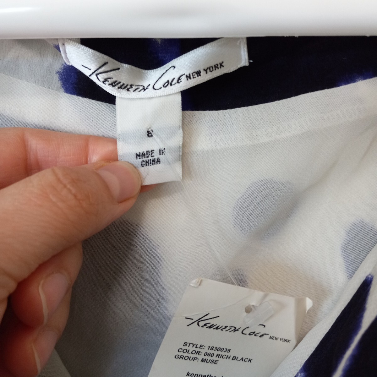 Chemisier en soie, col chemise marine foncé Ulla Popken | La Redoute