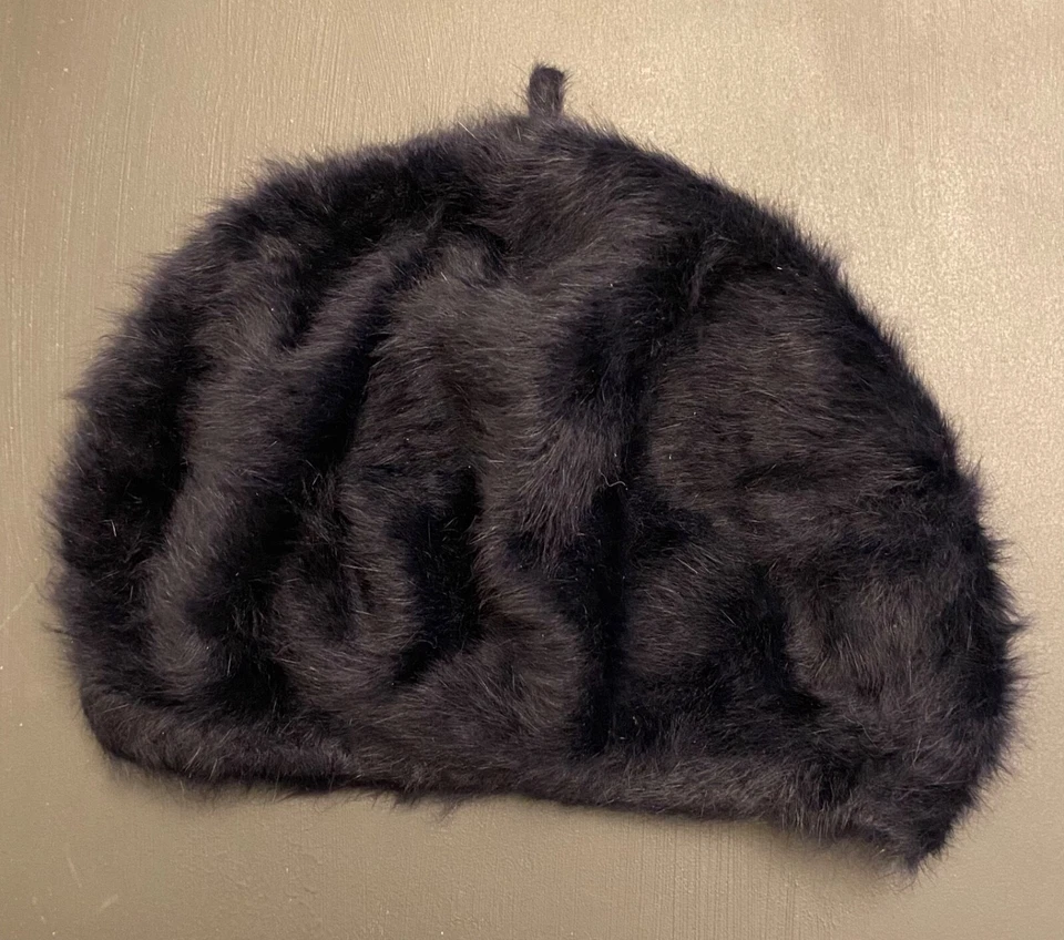 BOINA KANGOL FURGORA AZUL MARINO ANGORA LANA SOMBRERO GORRA HECHA EN REINO UNIDO UNISEX DE COLECCIÓN RETRO Foto 3 de 4