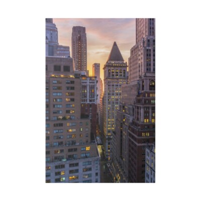 New York Financial District - Canvas Wall Art Color Photo Print
