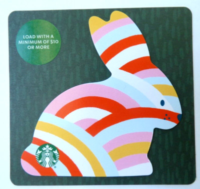 2020 STARBUCKS Gift Card Easter Bunny, Die Cut - C - Collectible