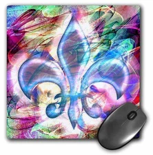 3dRose Fleur De Lis Abstract Art MousePad