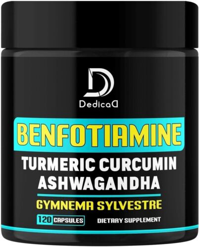 Benfotiamine Capsules 4600Mg - 3 Extract Potent Herbs with Turmeric, Ashwagandha - Picture 1 of 9