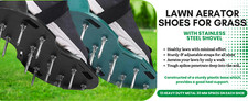 Lawn Aerating Spiked Shoes Grass Aerator Sandals Adjustable Straps Green Pair
