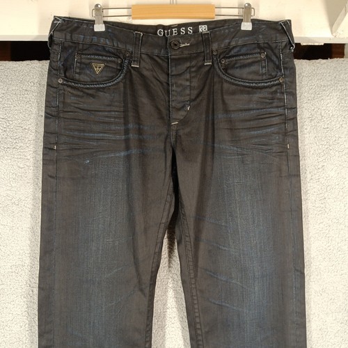 Guess Pasadena Jeans Size 38 Regular Straight Leg Denim Pants Dark Blue Wash - Picture 6 of 14