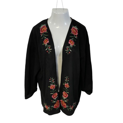 Cárdigan Umgee Mujer Medio Cara Abierta Floral Bordado Boho Kimono Lagenlook - Imagen 8 de 13