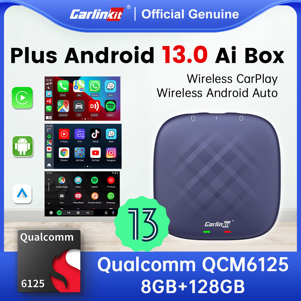 Carlinkit 8+128GB Android 13 Wireless Carplay Box Android Car Multimedia  Player