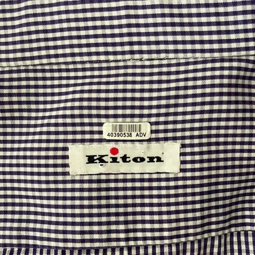 Kiton Men's Check Cotton Dress Shirt Hand Made in Italy luxury Designer - Picture 7 of 11