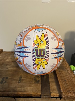 Wilson AVP Graffiti Peace Official Beach Volleyball - White/Orange, BRAND NEW!