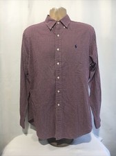 POLO RALPH LAUREN Classic Fit Men  s Sz Large Long Sleeve Button Down Plaid Shirt