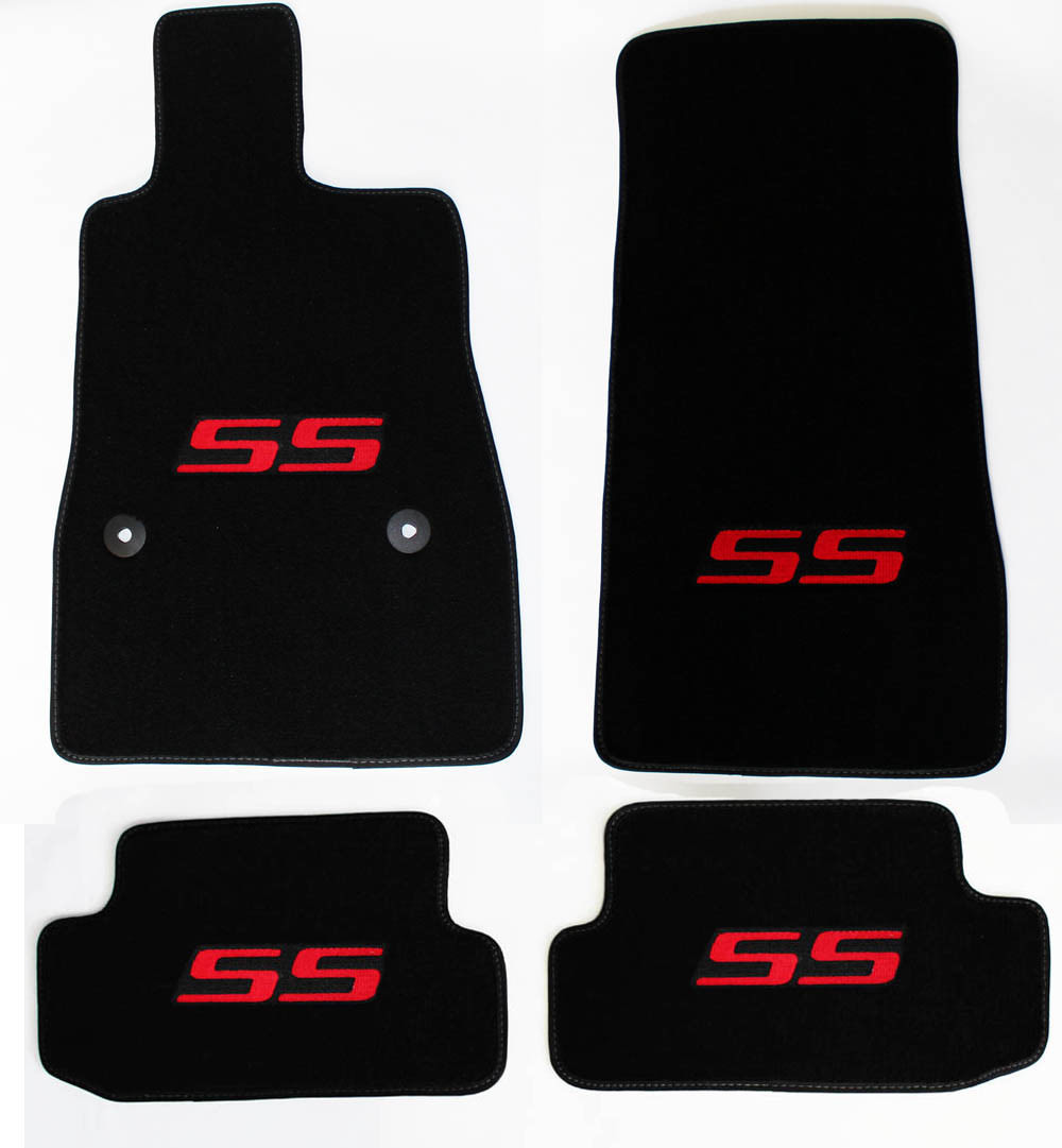 NEW Black Floor Mats For 2016-2024 Camaro - 4-Piece Set With Embroidered Red SS Logo 9 thumbnail image
