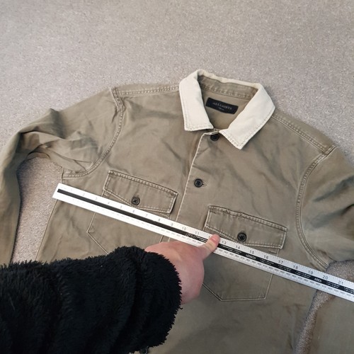 All Saints Mens Shirt Small Green Khaki Lancer Military Overshirt Utility Field - Picture 7 of 12