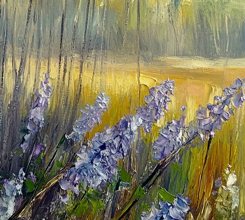 Birch Tree Meadow Painting 5"x7" Print on Matte Paper | Peaceful Forest Field - Picture 15 of 18