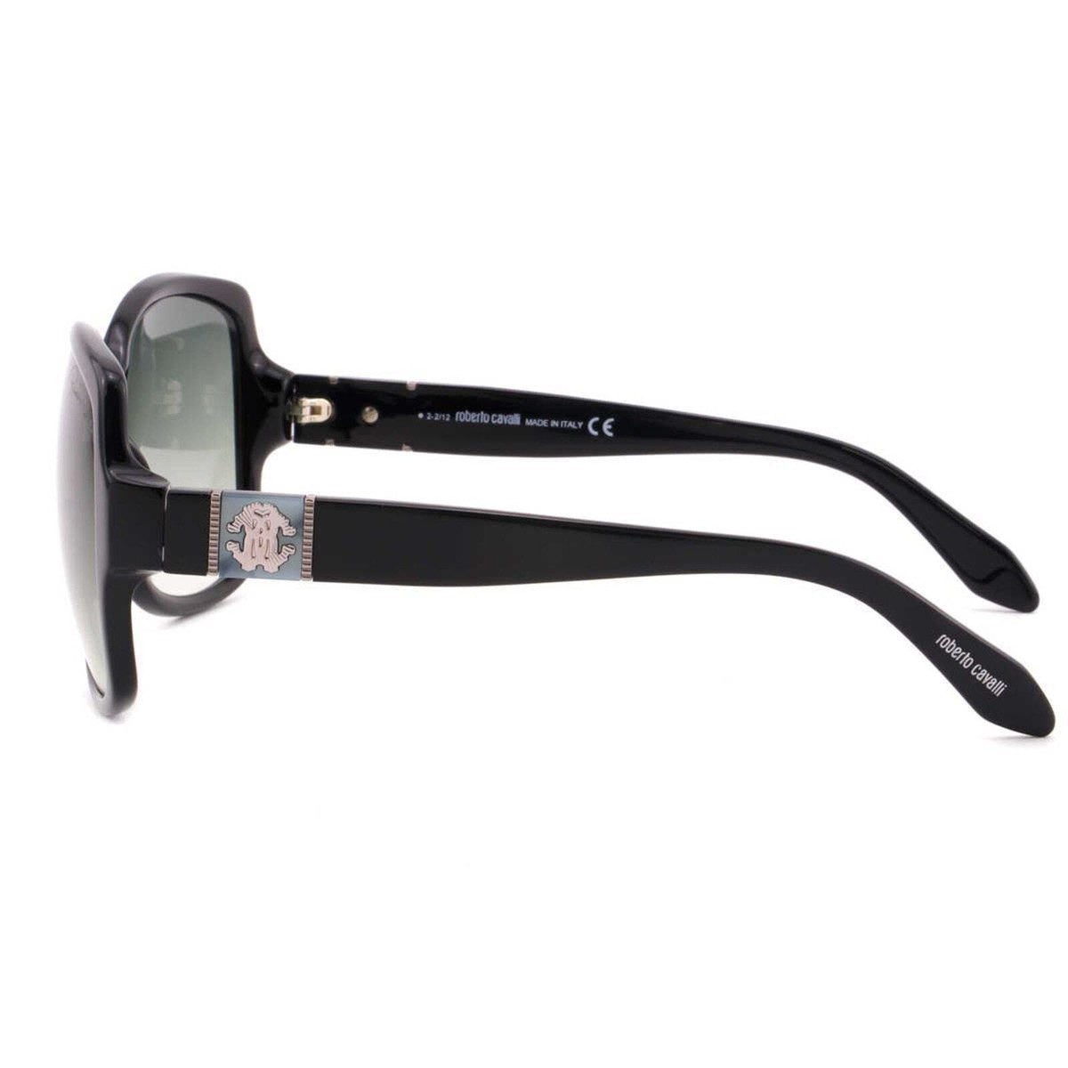 New Roberto Cavalli Women Square RC651S-01B Black Sunglasses Gray-Olive Lens Sunglasses Roberto Cavalli in Dark green for Women | Roberto  main image 2