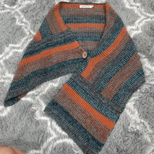Misslook blue and orange shawl knitted cotton size small