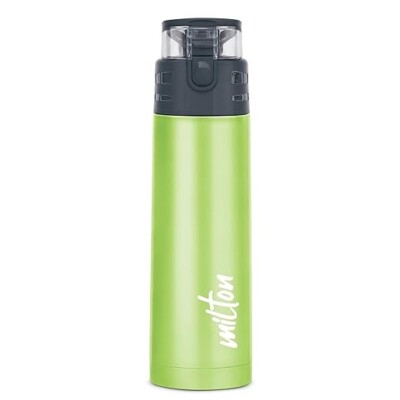Edelstahl Metall Isolierflasche 500 ml grün auslaufsicher warm/kalt 12h