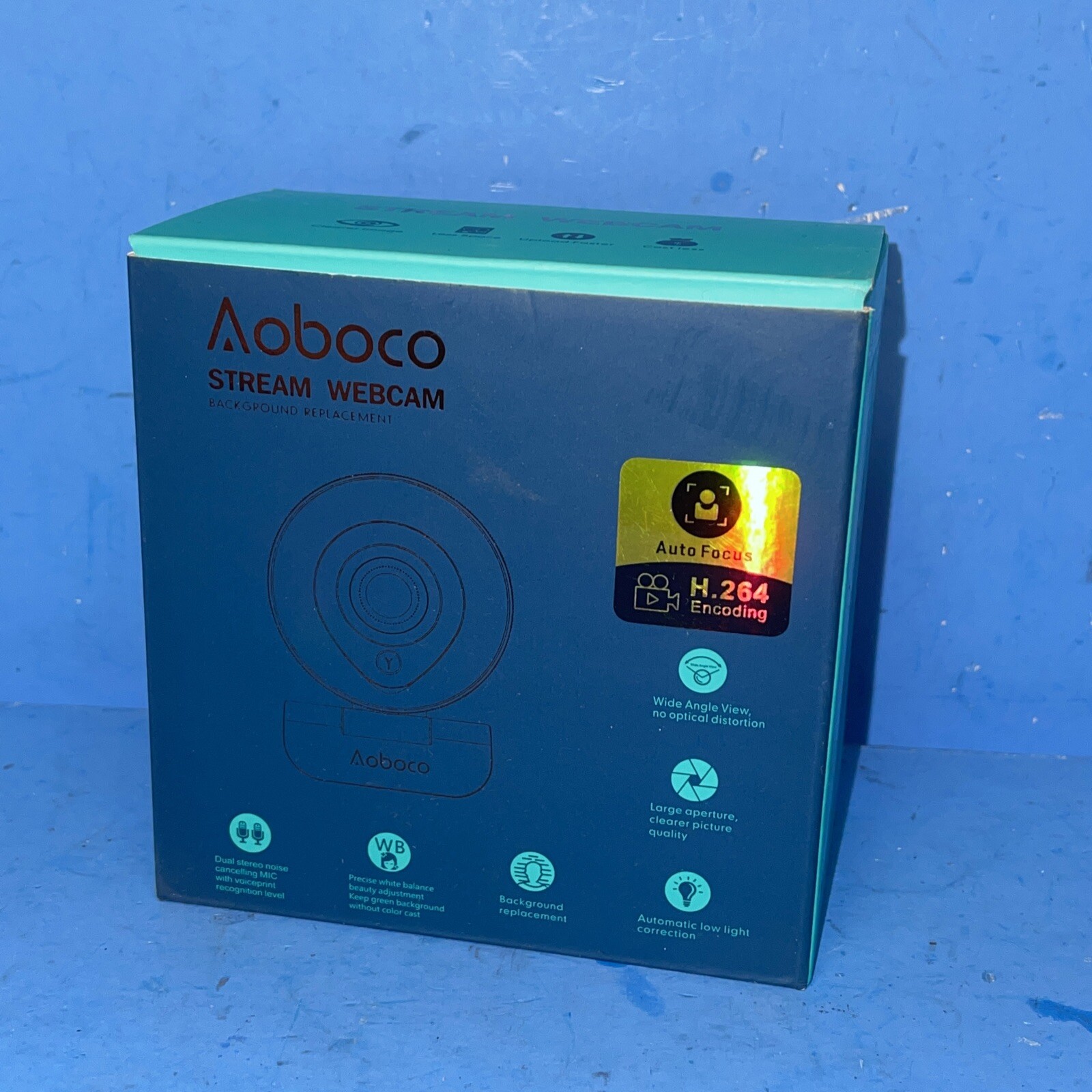 Webcam Streaming 1080P Full HD with Dual Microphone and Ring Light, Autofocus Zo-image