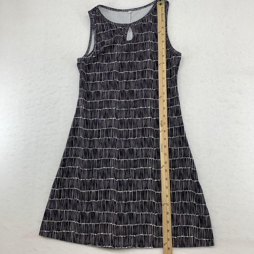 Abito sportivo Nuu Muu piccolo A-Line scollo a buco della serratura elasticizzato senza maniche nero US - Foto 4 di 10