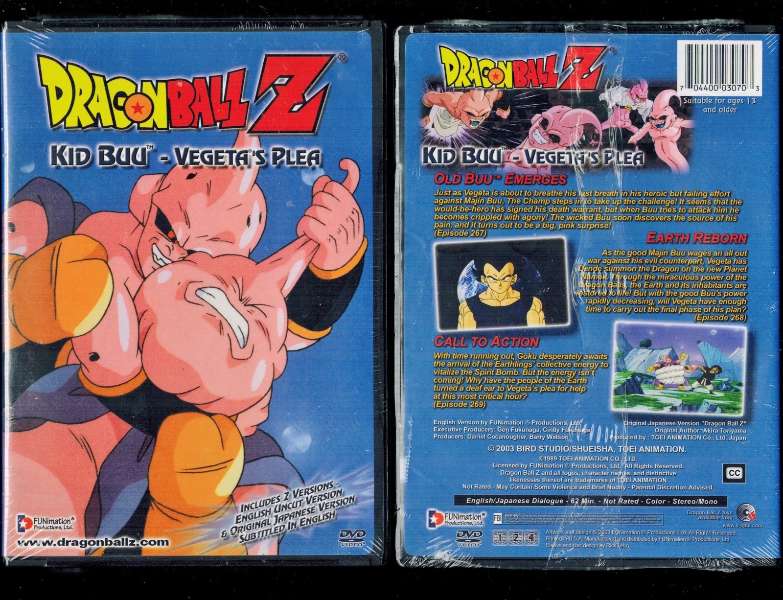 Dragon Ball Z - Kid Buu: Vegetas Plea (DVD, 2003, Unedited Version)