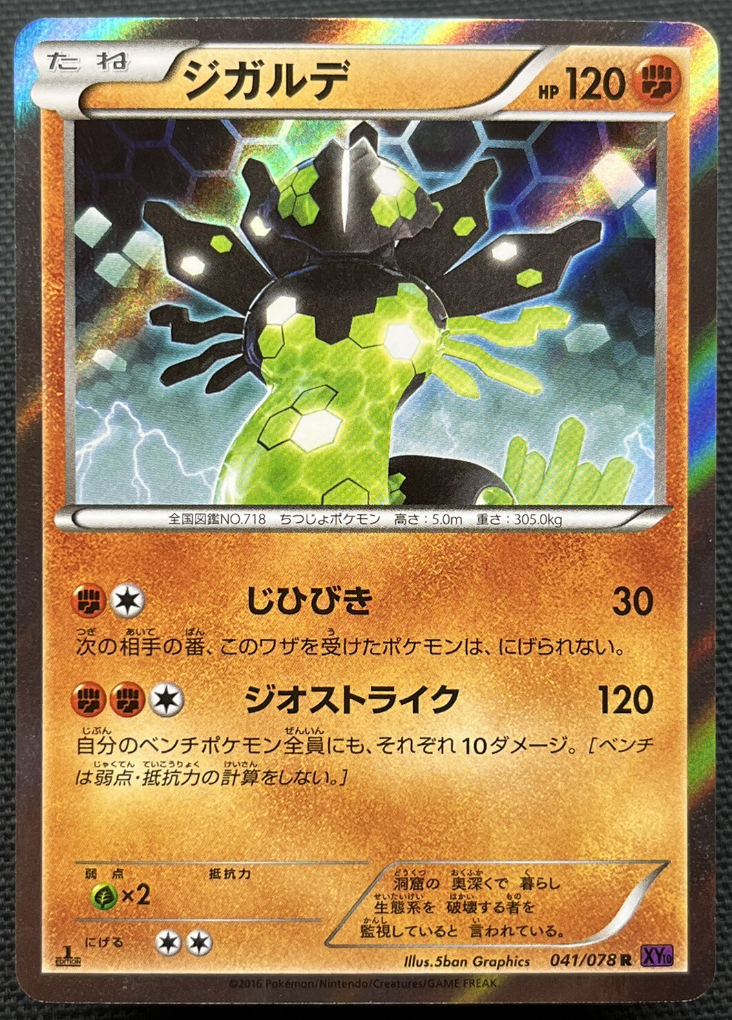 Japanese 1st ed Zygarde 041/078 XY10 Awakening Psychic King Holo Pokemon Card NM