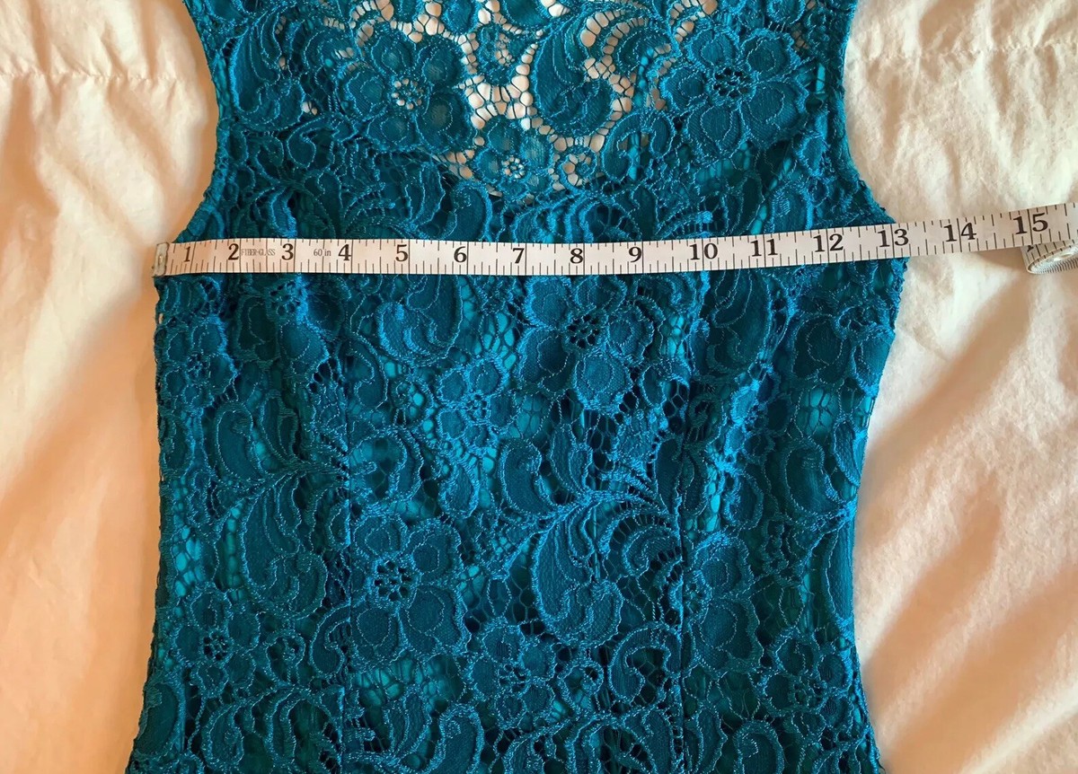 Le Chateau Elegant Lace Blue Fitted Cocktail Dress Size XXS | eBay