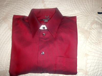 Kenneth Cole Reaction Dress Shirt Men's Non-Iron Slim Fit Sz 15.5 32/33  Burgundy | eBay