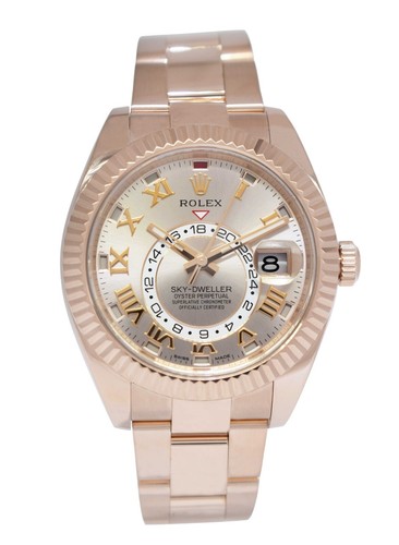 Rolex Sky-Dweller 18k Everose Gold Sundust Roman Dial 42mm Watch B/P '18 326935 - Picture 12 of 12