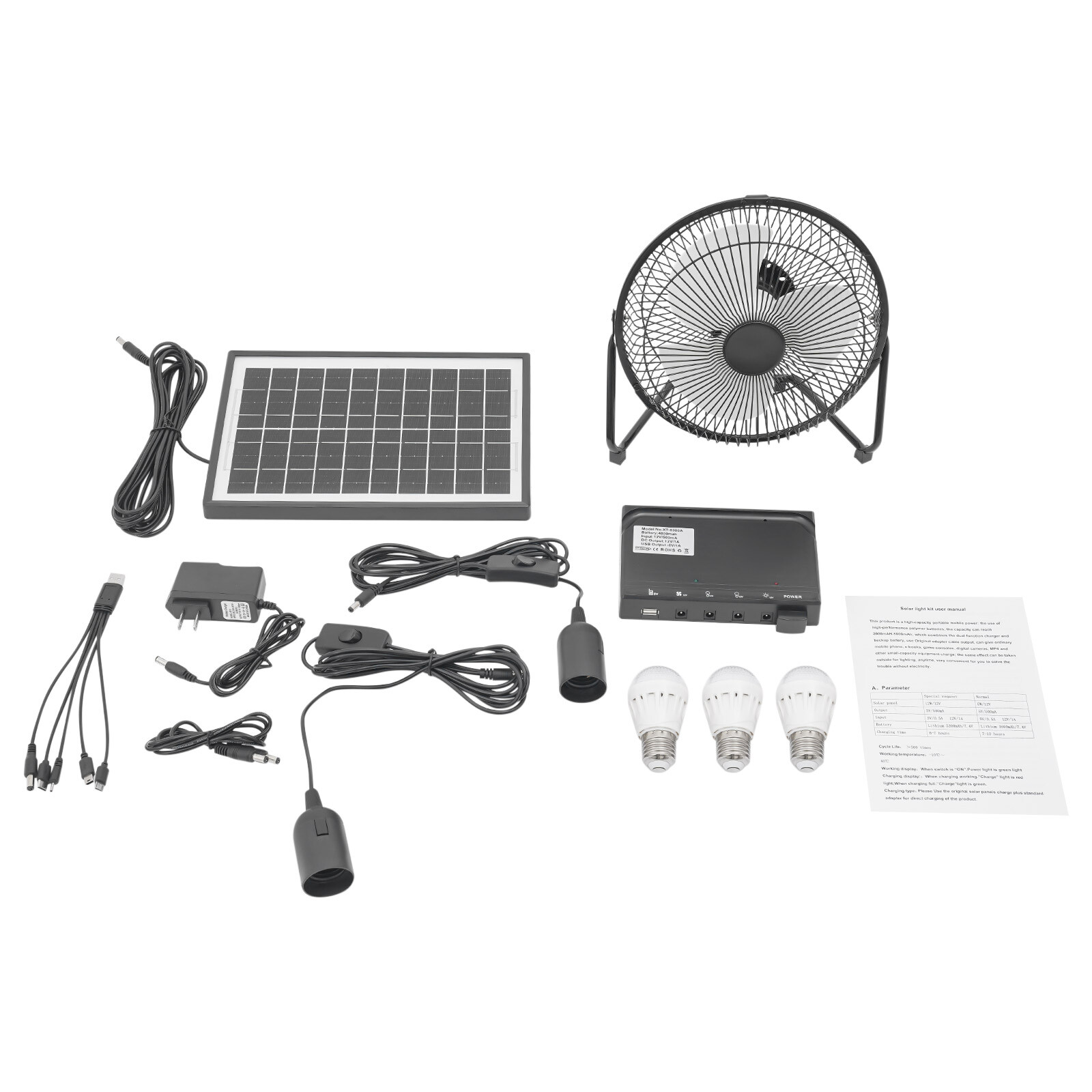 Portable Solar Power Panel Generator Kit Camping Battery Pack Power Station USA