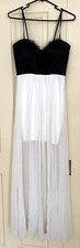 Bariano Womens Black & White Maxi Dress Spaghetti Strap Size 8