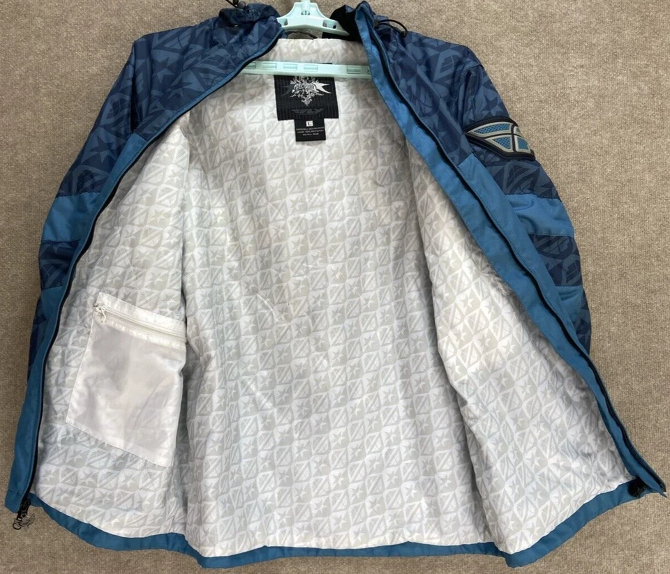 Fly Racing Snow Gear Ski/Snowboard Jacket Victory Blue Size Large Zipper Hooded - Image 3 of 4