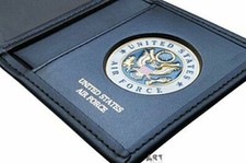 Genuine Leather U.S. Made Bifold Black WALLET, Single ID Window and CC Slots