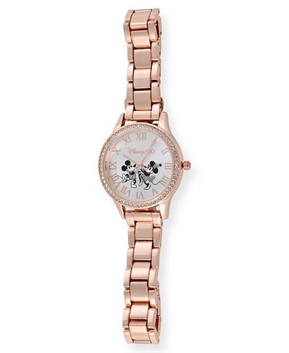 Reloj Disney "100 Años de Maravilla Aniversario Tono Dorado Mickey y Minnie Mouse - Imagen 4 de 4