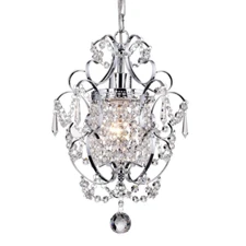 Chandelier Lighting Small Crystal Ceiling Light Fixture Chrome Mini Glam Modern