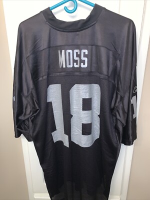 MENS XL RANDY MOSS OAKLAND RAIDERS LAS VEGAS COLOR RUSH FOOTBALL JERSEY  REEBOK