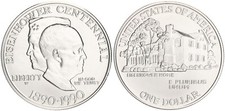 USA 1 DOLLARO Argento 1990 100° Compleanno Di Dwight D. EISENHOWER PP