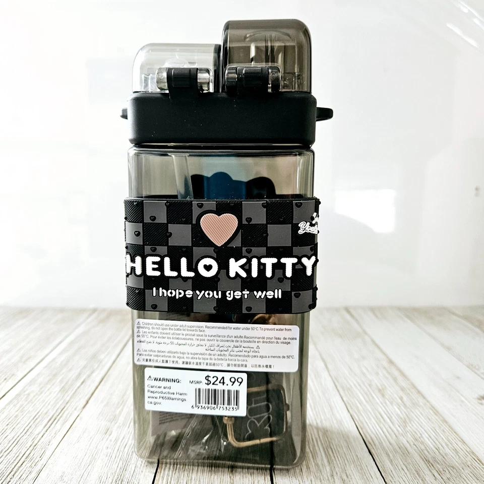 Двойная бутылка для питьевой воды Hello Kitty Miniso Tritan с соломинкой портативная 520 мл - Изображение 4 из 4