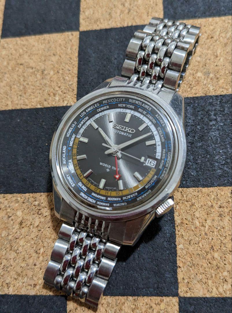 SEIKO WORLD TIME 2nd 稼働 6117-6010 Seiko World Time 6117-6010 Automatic w/ Rice Bracelet
