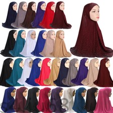 One Piece Muslim Women Amira Scarf Hijab Head Wrap Shawl Stoles Headwear Cover