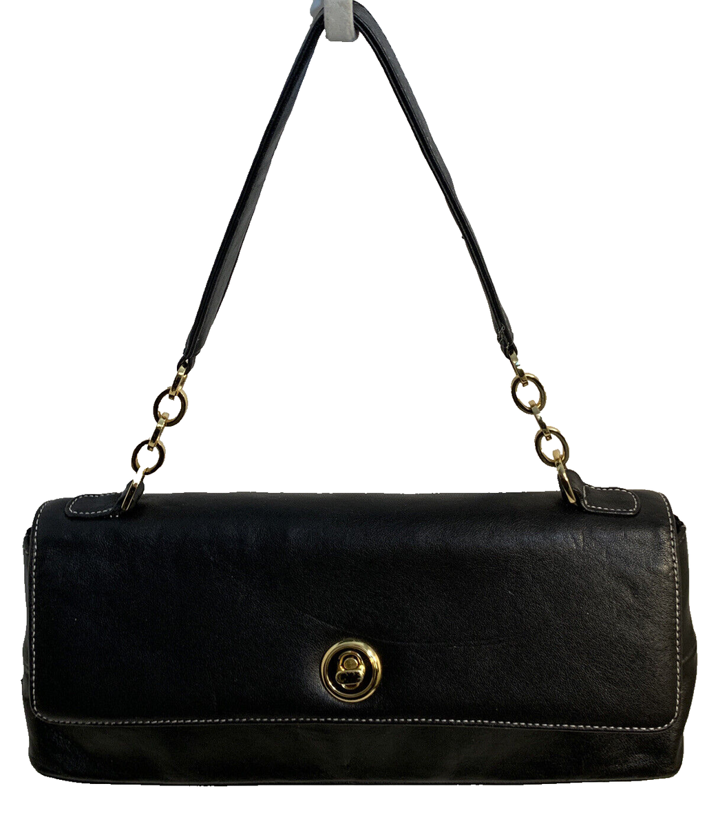 Vintage MARLO Classic Black Leather Purse Shoulder Bag
